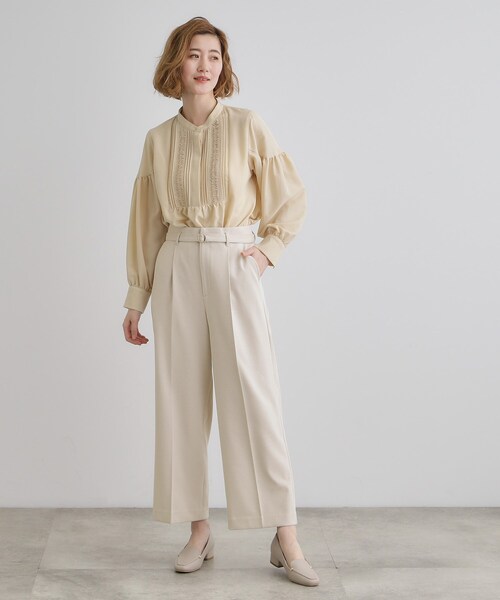 grove パンツ 「雑誌掲載」バックルベルトクロップドワイド