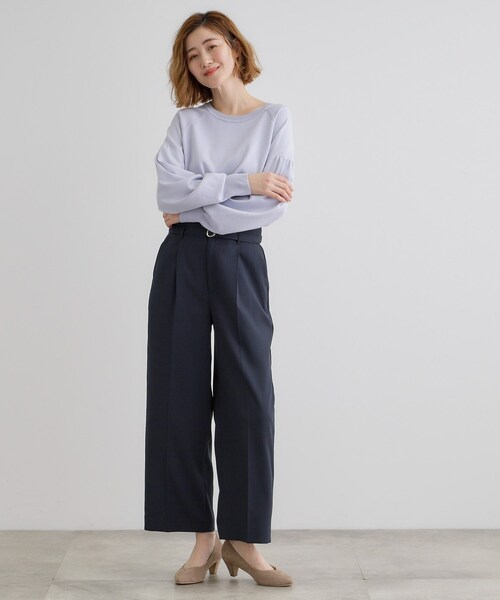 シルバーバックルベルトワイドパンツ eimy istoire（エイミーイストワール）の「シルバーバックル