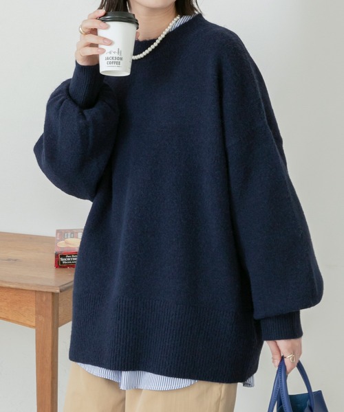 40サイズ♬長袖ニット ネイビー BONLECILL（ボンルシール） 長袖ニット FREE ネイビー レディース