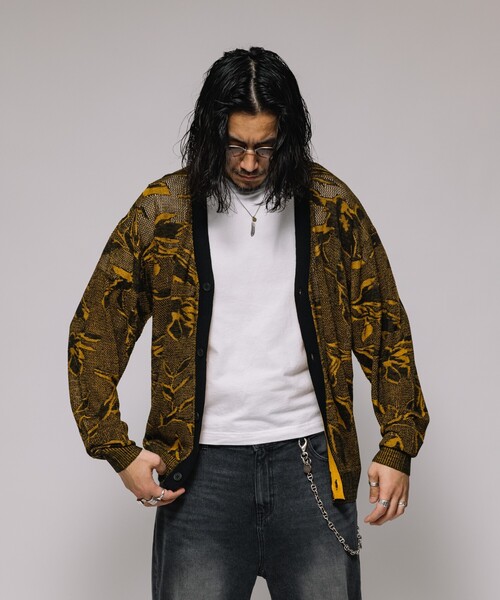 カーディガン 総柄 メッシュ編み ニットカーディガン メンズ | FREAK'S STORE | 10