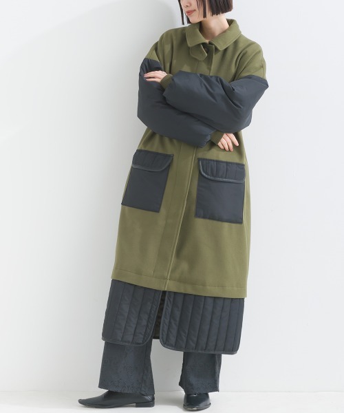 「terrace」 ステンカラーコート MEDIUM ブラック レディース_画像4