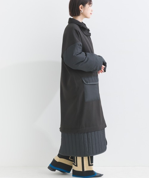 「terrace」 ステンカラーコート MEDIUM ブラック レディース_画像7
