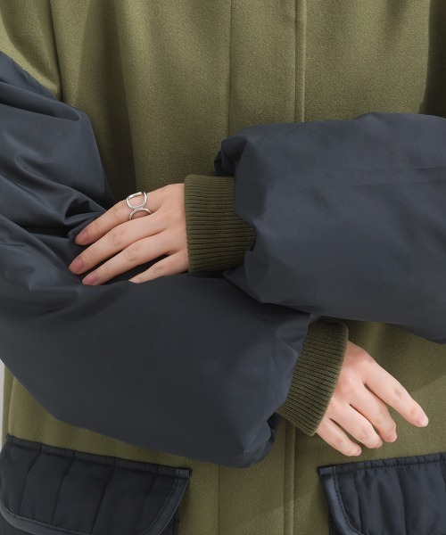 「terrace」 ステンカラーコート MEDIUM ブラック レディース_画像9