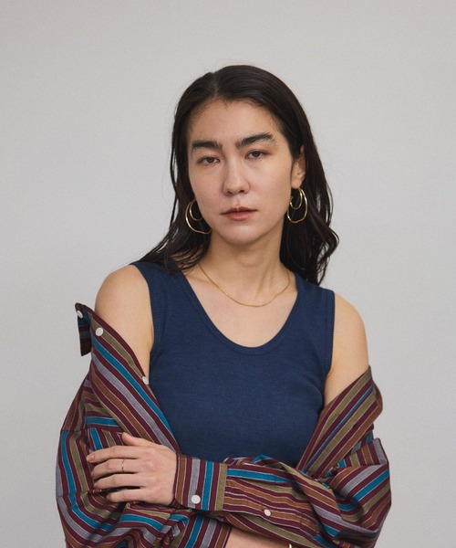 タンクトップ ノースリーブ Hug Silk ラウンドネックタンクトップ レディース