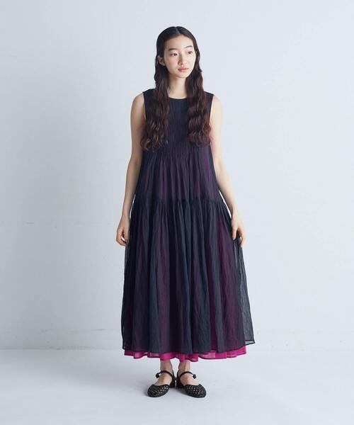 conges payes ADIEU TRISTESSE ワンピース conges payes ADIEU TRISTESSE ワンピース インドチェックシアー