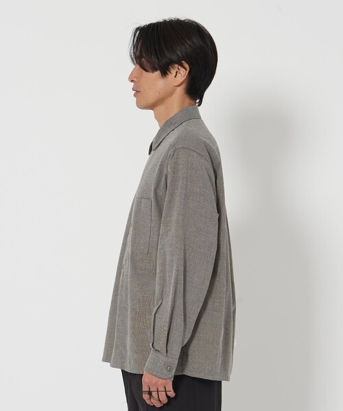 beauty＆youth キャンプカラーシャツ【接触冷感】　Ｍサイズ クールタッチ ストライプ キャンプカラー リラックスレギュラー