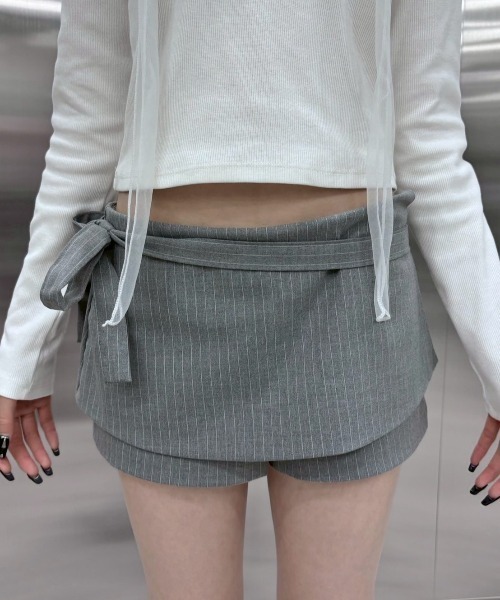 スカート 「nmtc+」stripe rap pants / 「エヌエムティーシープラス