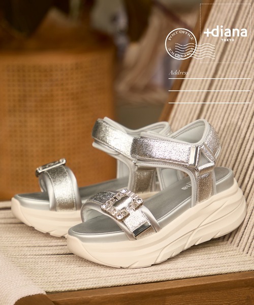 ジュエルバックルサンダル diana サンダル ジュエルバックルサンダル レディース