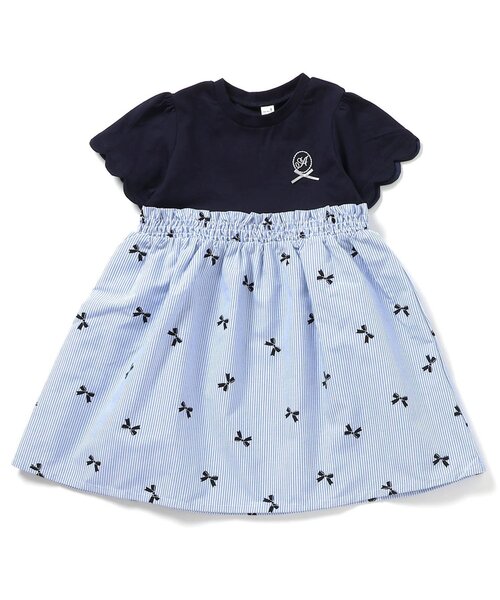 apres les cours ワンピース 3柄スカラップドッキングワンピース