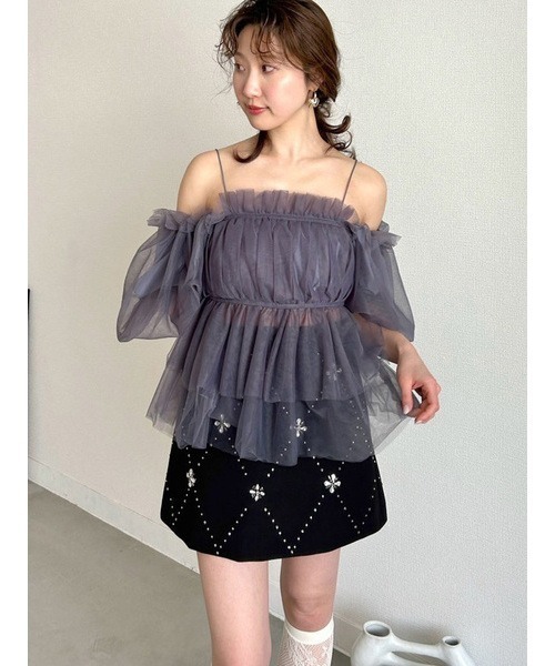 LILY BROWN tシャツ 「WEB限定カラー」3wayペプラムチュール