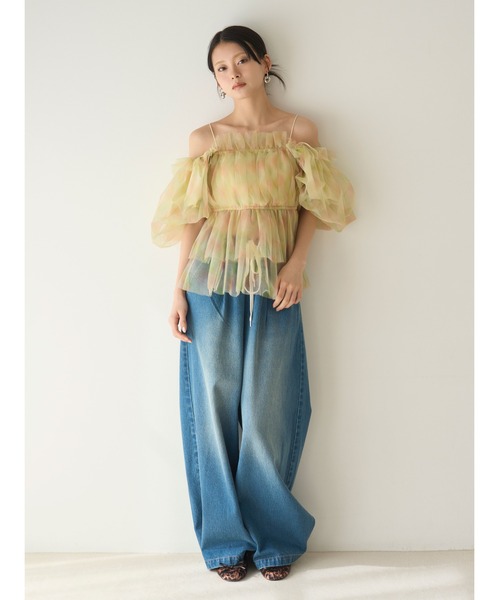 LILY BROWN tシャツ 「WEB限定カラー」3wayペプラムチュール