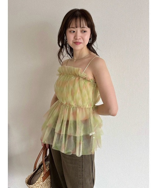 LILY BROWN 3wayペプラムチュールブラウス MIX LILY BROWN tシャツ 「WEB限定カラー」3wayペプラムチュール