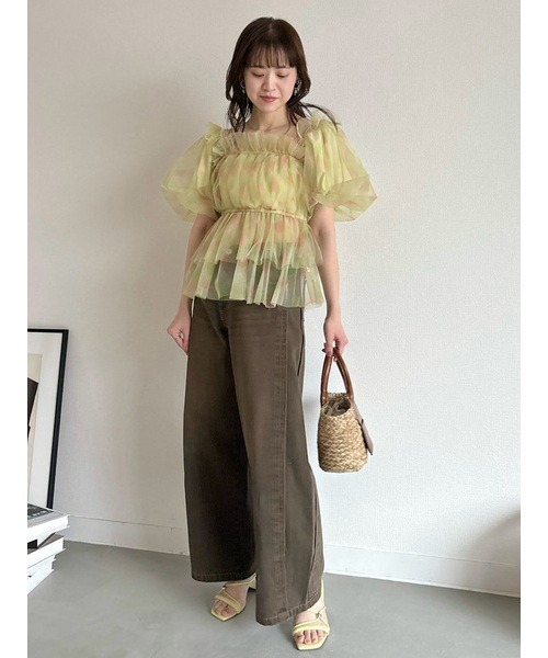 LILY BROWN tシャツ 「WEB限定カラー」3wayペプラムチュール