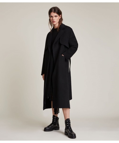 未使用タグ付　ALLSAINTS トレンチコート　黒 未使用タグ付 ALLSAINTS トレンチコート 黒