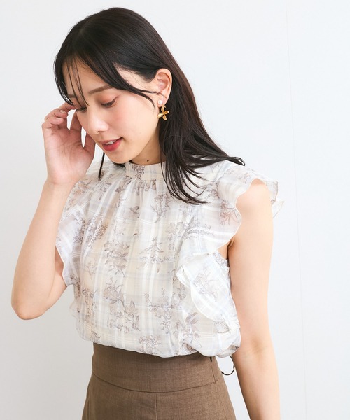 VIS（ビス） ブラウス シャツ 「洗える」2WAYショルダーシアーチェック