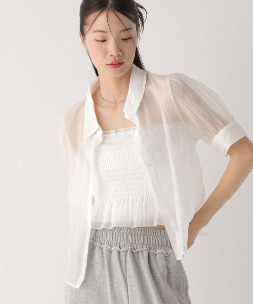 Heather（ヘザー） ブラウス シャツ ビスチェSETシアーシャツ 497266