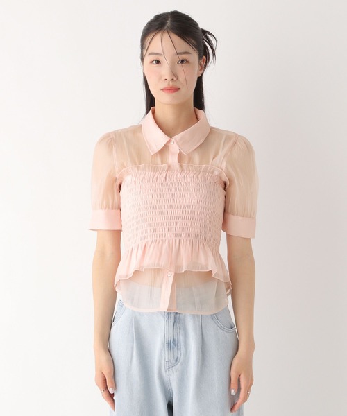 Heather（ヘザー） ブラウス シャツ ビスチェSETシアーシャツ 497266
