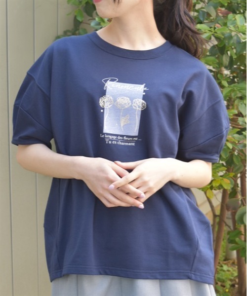 tシャツ 半袖 プリントコクーントレーナー レディース | axes femme