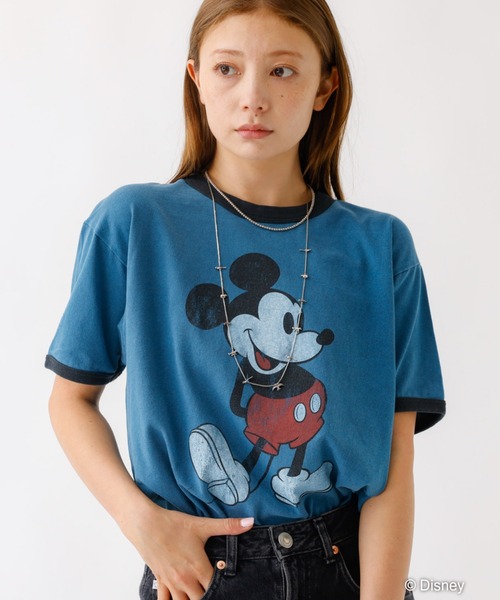 tシャツ 追加「JOHNBULL/ジョンブル」MICKEY MOUSE / ミッキーマウス /  プリントTシャツ / リンガーTシャツ / 半袖「W