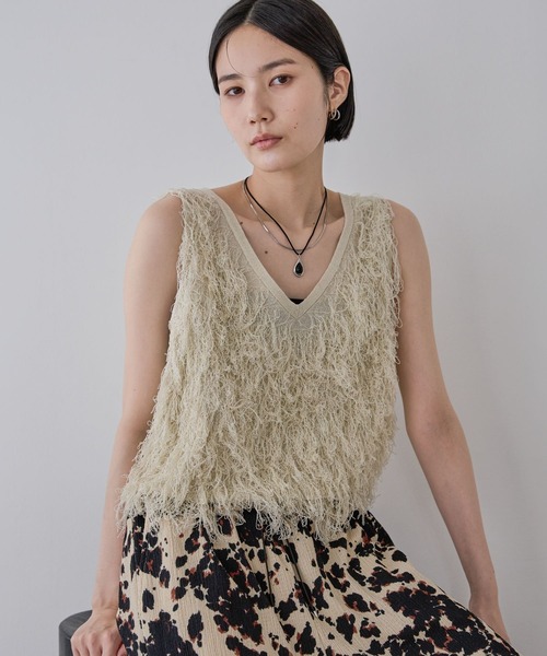 JEANASIS ループフリンジヤーンNS ベスト JEANASIS｜ループフリンジヤーンNS | Rakuten Fashion(楽天