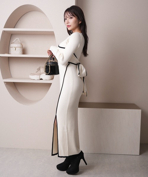 LIP SERVICE（リップサービス） ニットワンピース FREE ピンクベージュ