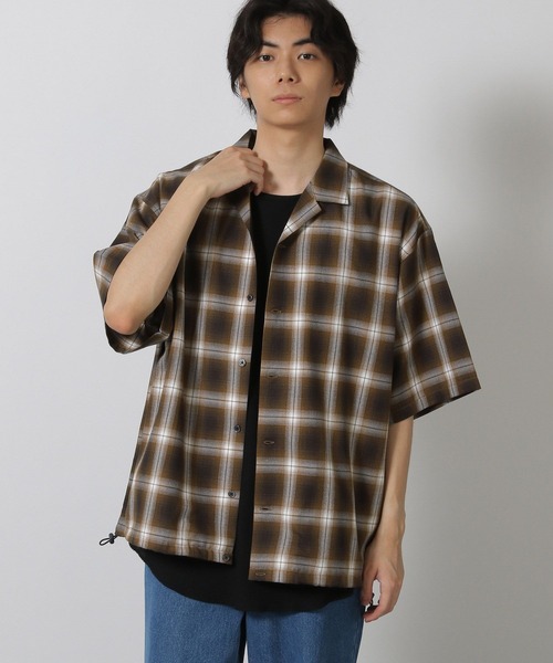 LAKOLE（ラコレ） シャツ 裾ドロスト半袖シャツ / 571777 メンズ