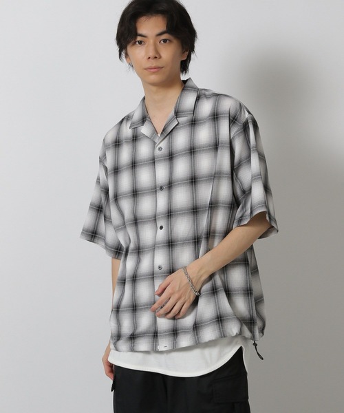 LAKOLE（ラコレ） シャツ 裾ドロスト半袖シャツ / 571777 メンズ