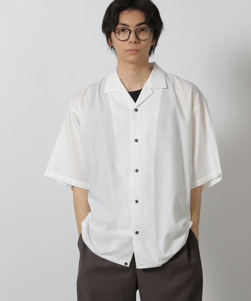 LAKOLE（ラコレ） シャツ 裾ドロスト半袖シャツ / 571777 メンズ