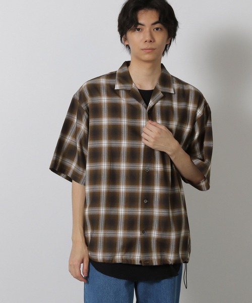 LAKOLE（ラコレ） シャツ 裾ドロスト半袖シャツ / 571777 メンズ