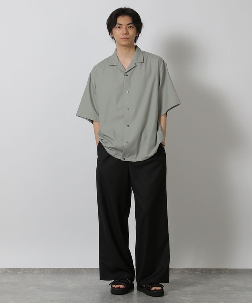 LAKOLE（ラコレ） シャツ 裾ドロスト半袖シャツ / 571777 メンズ