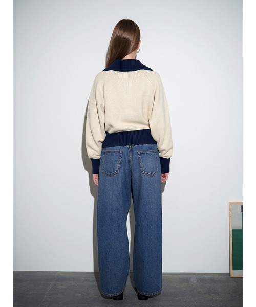 「CHAROL」 加工デニムパンツ S インディゴブルー レディース