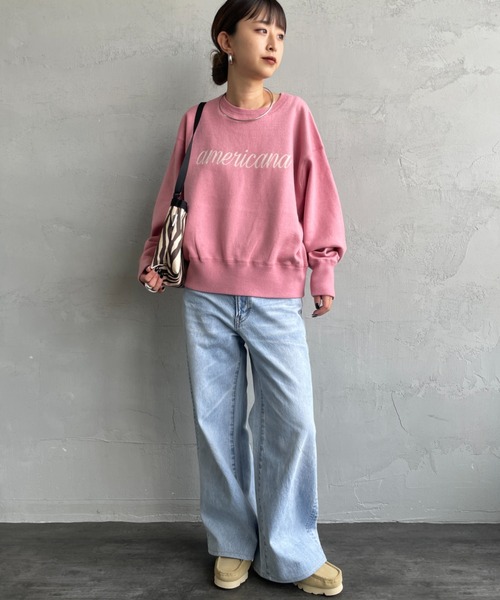 アメリカーナ　近年　ショート丈カットオフスウェット　ゆったり　未使用に近い美品 Americana/アメリカーナ] AMERICANA STATE ロゴプリント ショート丈