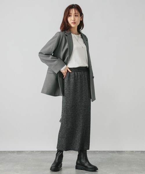 「GLOBAL WORK」 テーラードジャケット LARGE モカ レディース
