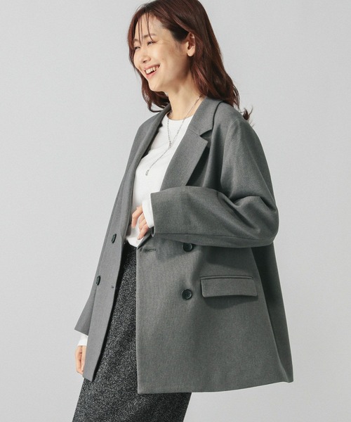 「GLOBAL WORK」 テーラードジャケット LARGE モカ レディース