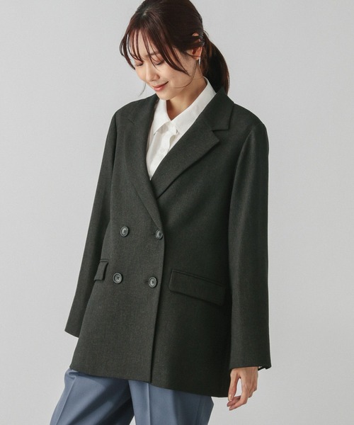 「GLOBAL WORK」 テーラードジャケット LARGE モカ レディース