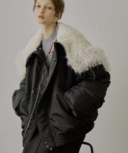 VIOLETTA（ヴィオレッタ） ブルゾン アウター 2wayビッグカラー中綿