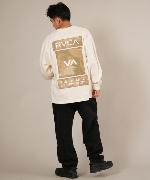 新品 大人気  RVCA ロングTシャツ ベージュ RVCA ルーカ 長袖 Tシャツ ロンT メンズ BANDANA BOX LONG T ロンT