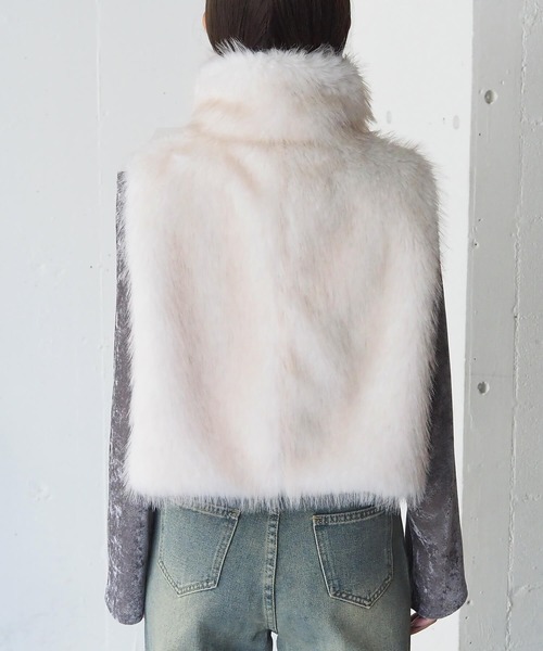 tiptop（ティップトップ） ベスト ジレ ダブルジップアソートMIXファー