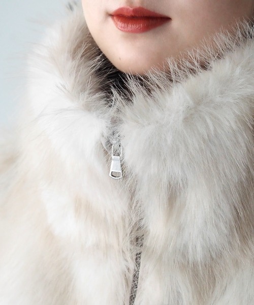 tiptop（ティップトップ） ベスト ジレ ダブルジップアソートMIXファー