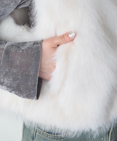 tiptop（ティップトップ） ベスト ジレ ダブルジップアソートMIXファー