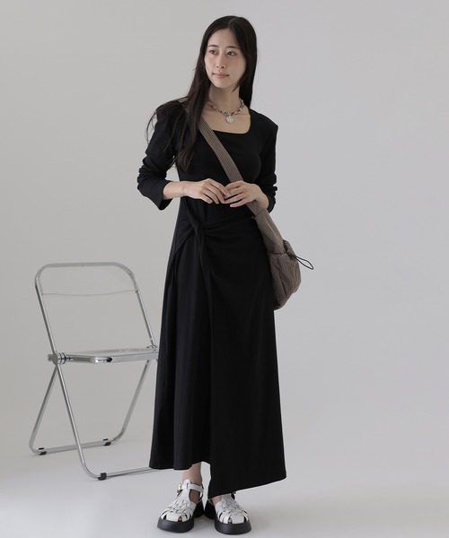 SUWDEE ワンピース square neck twist long dress : ZOZOTOWN Yahoo!店 