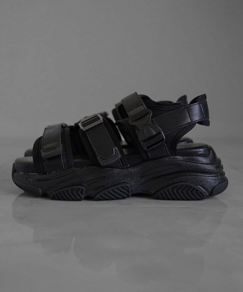 「eftyus」 サンダル S ブラック メンズ_画像2