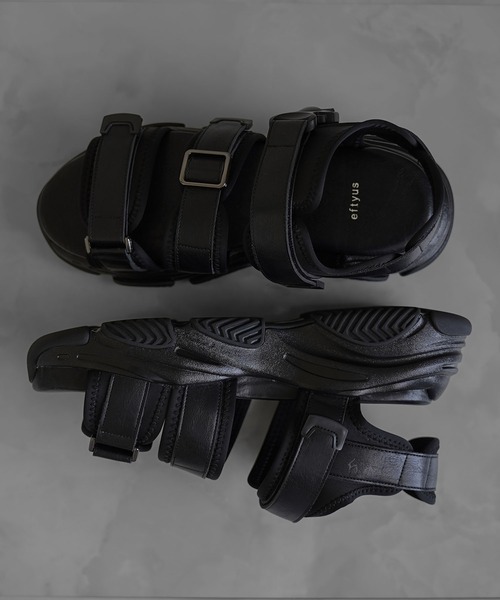 「eftyus」 サンダル S ブラック メンズ_画像3