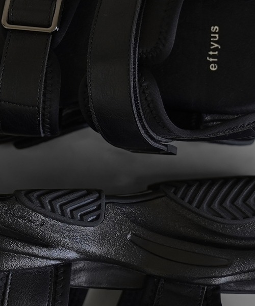 「eftyus」 サンダル S ブラック メンズ_画像4
