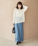 tシャツ 配色メローシアーロンT レディースの詳細画像4