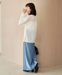tシャツ 配色メローシアーロンT レディースの詳細画像5