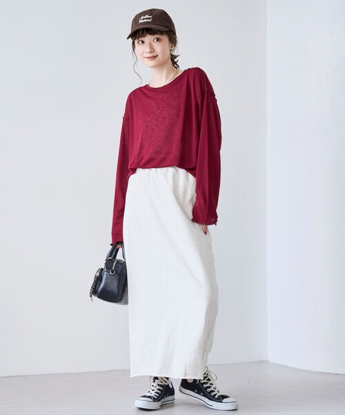 coen（コーエン） tシャツ 配色メローシアーロンT レディース