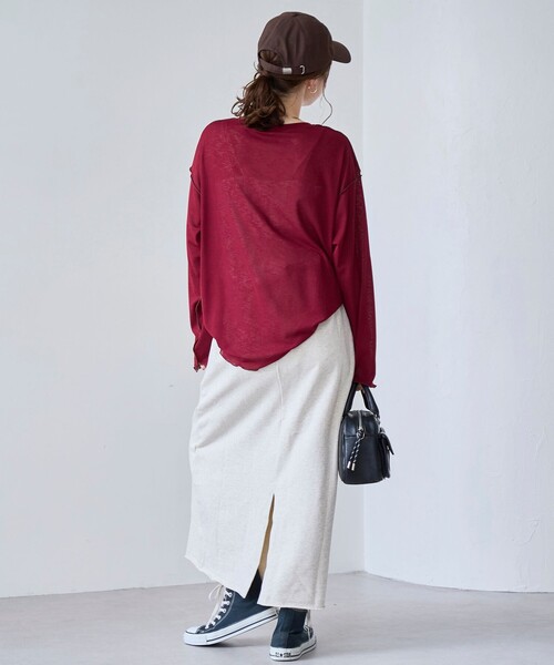 coen（コーエン） tシャツ 配色メローシアーロンT レディース