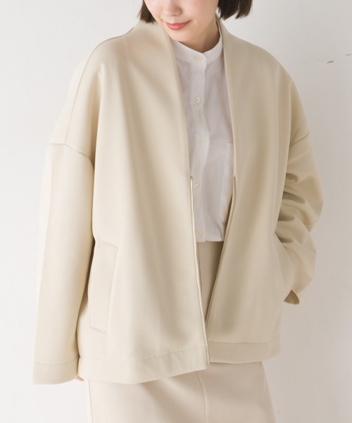 「OMNES」 ジップアップブルゾン FREE アイボリー レディース_画像2