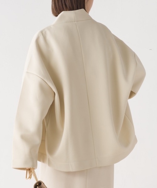 「OMNES」 ジップアップブルゾン FREE アイボリー レディース_画像4